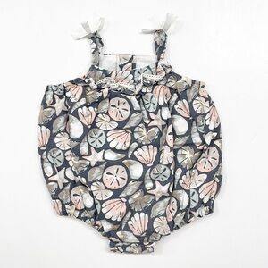 Dylan & Abby seashell/sand dollar print baby girls romper